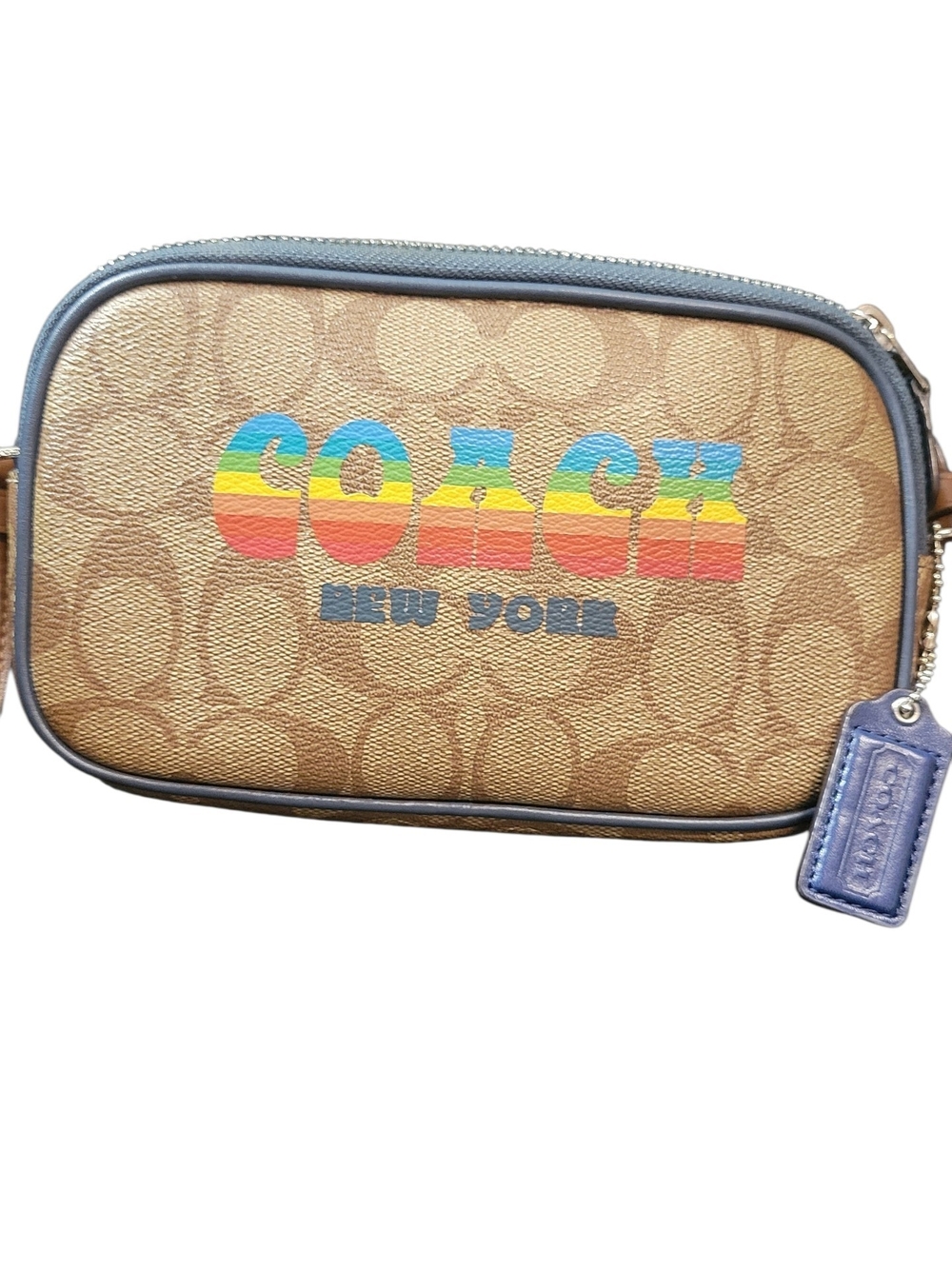 COACH Signature Crossbody with Rainbow Logo - Tan